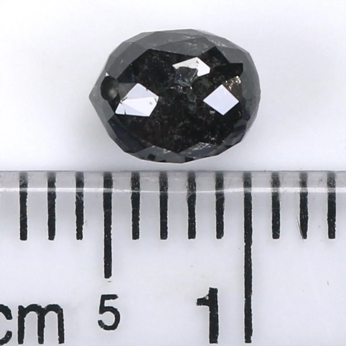 Natural Loose Drop Salt And Pepper Diamond Black Grey Color 1.20 CT 6.20 MM Drop Shape Rose Cut Diamond L5676