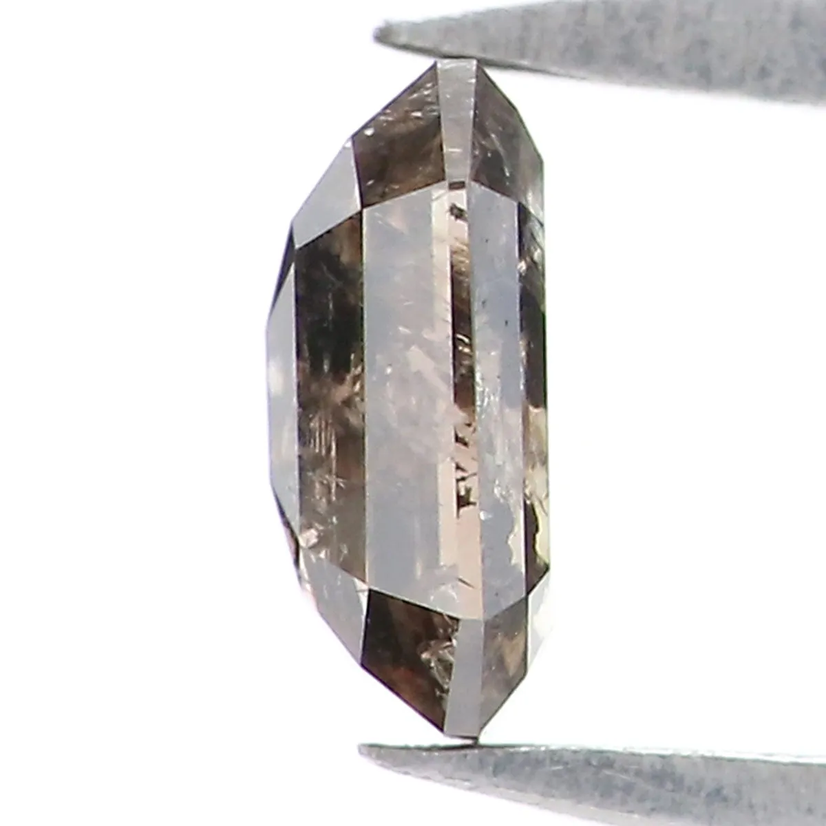 Natural Loose Emerald Salt And Pepper Diamond Black Grey Color 0.35 CT 4.84 MM Emerald Shape Rose Cut Diamond KR2564