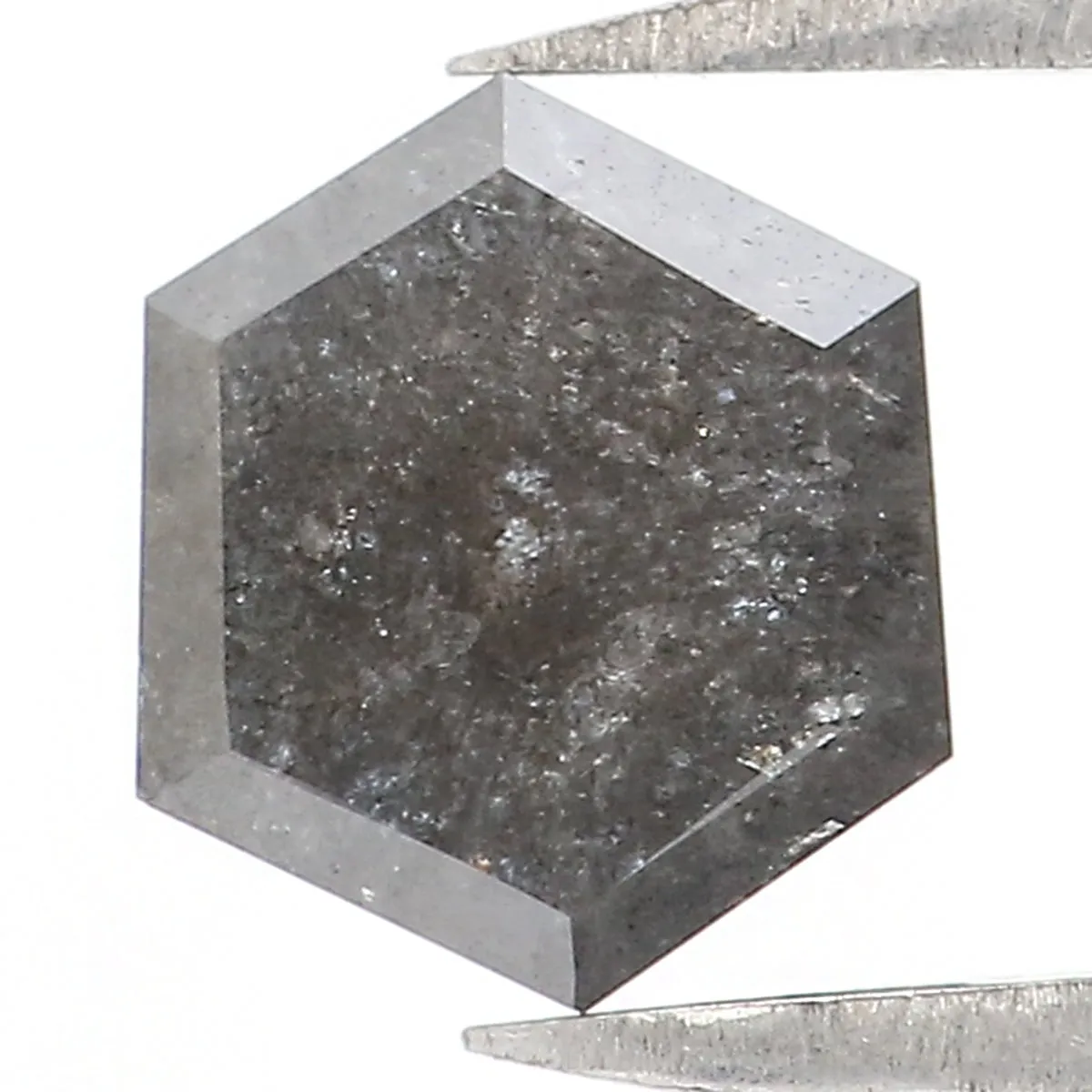 Natural Loose Hexagon Diamond Black Color 0.98 CT 6.00 MM Hexagon Shape Rose Cut Diamond KR1458