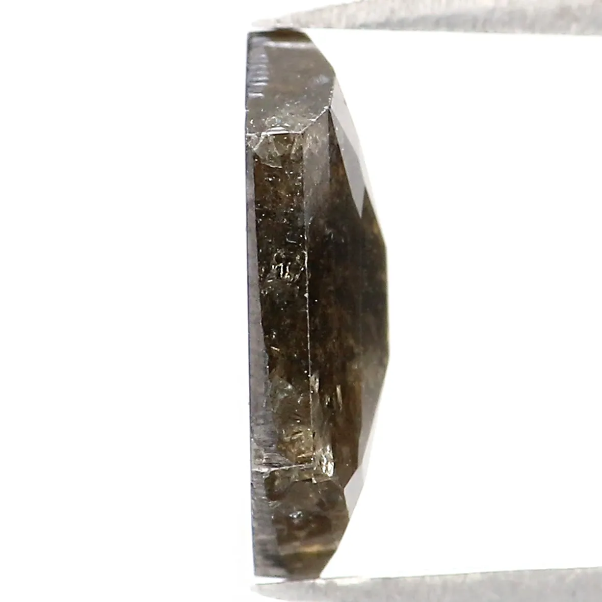 Natural Loose Hexagon Gray Brown Color Diamond 1.60 CT 10.00 MM Hexagon Shape Rose Cut Diamond L7187