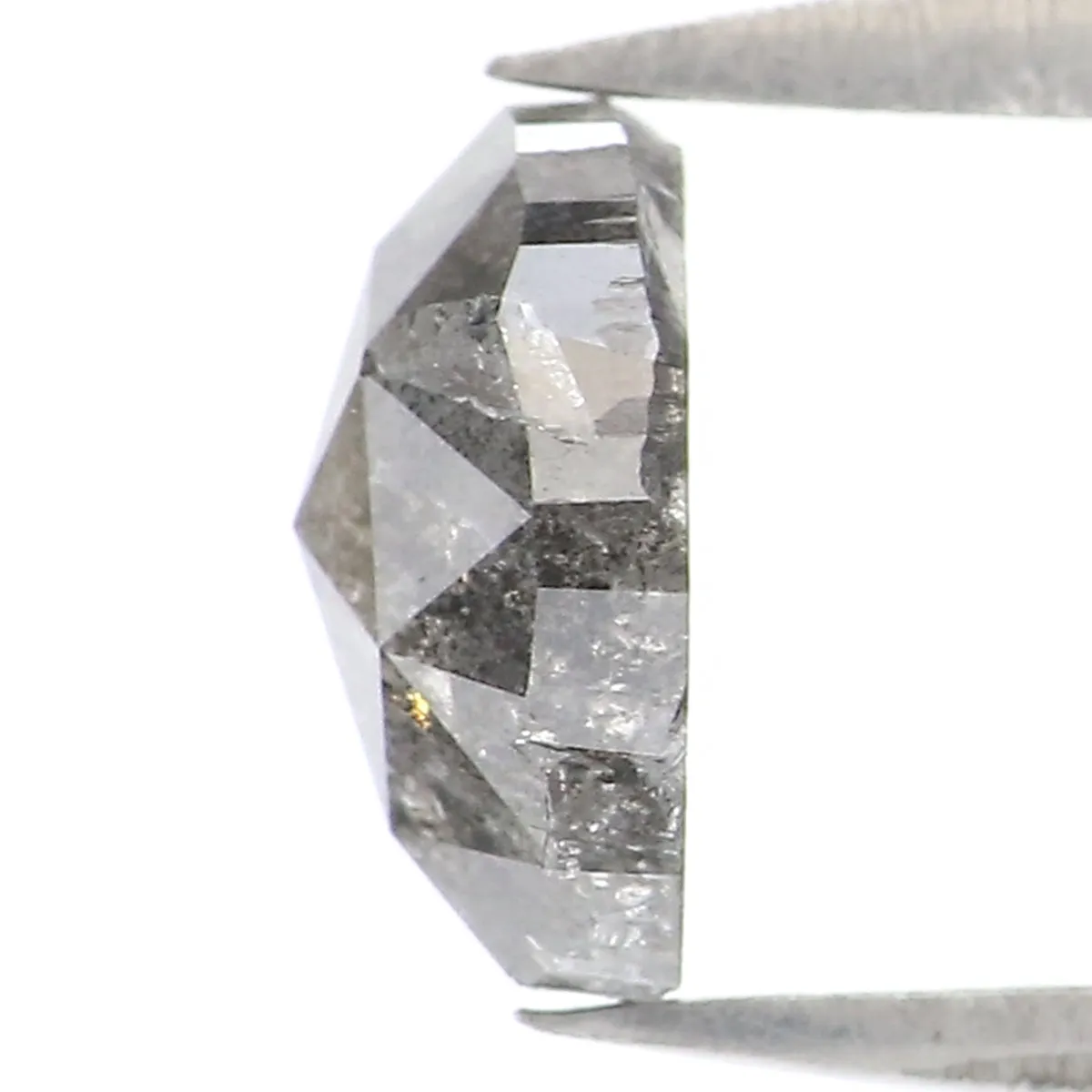 Natural Loose Oval Salt And Pepper Diamond Black Grey Color 0.94 CT 7.10 MM Oval Shape Rose Cut Diamond L7060