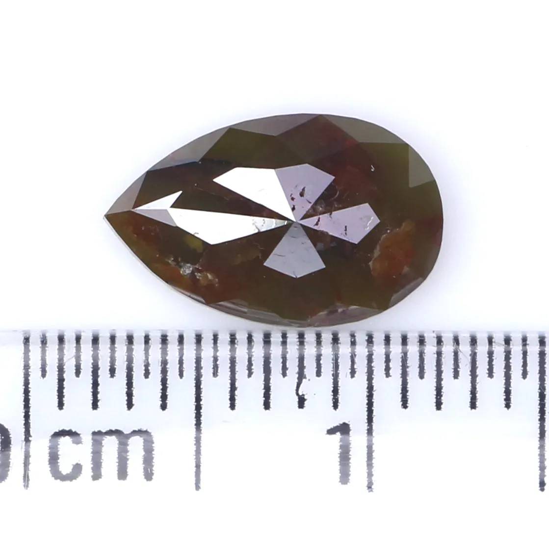 Natural Loose Pear Brown Yellow Color Diamond 1.47 CT 9.92 MM Pear Shape Rose Cut Diamond KR2521