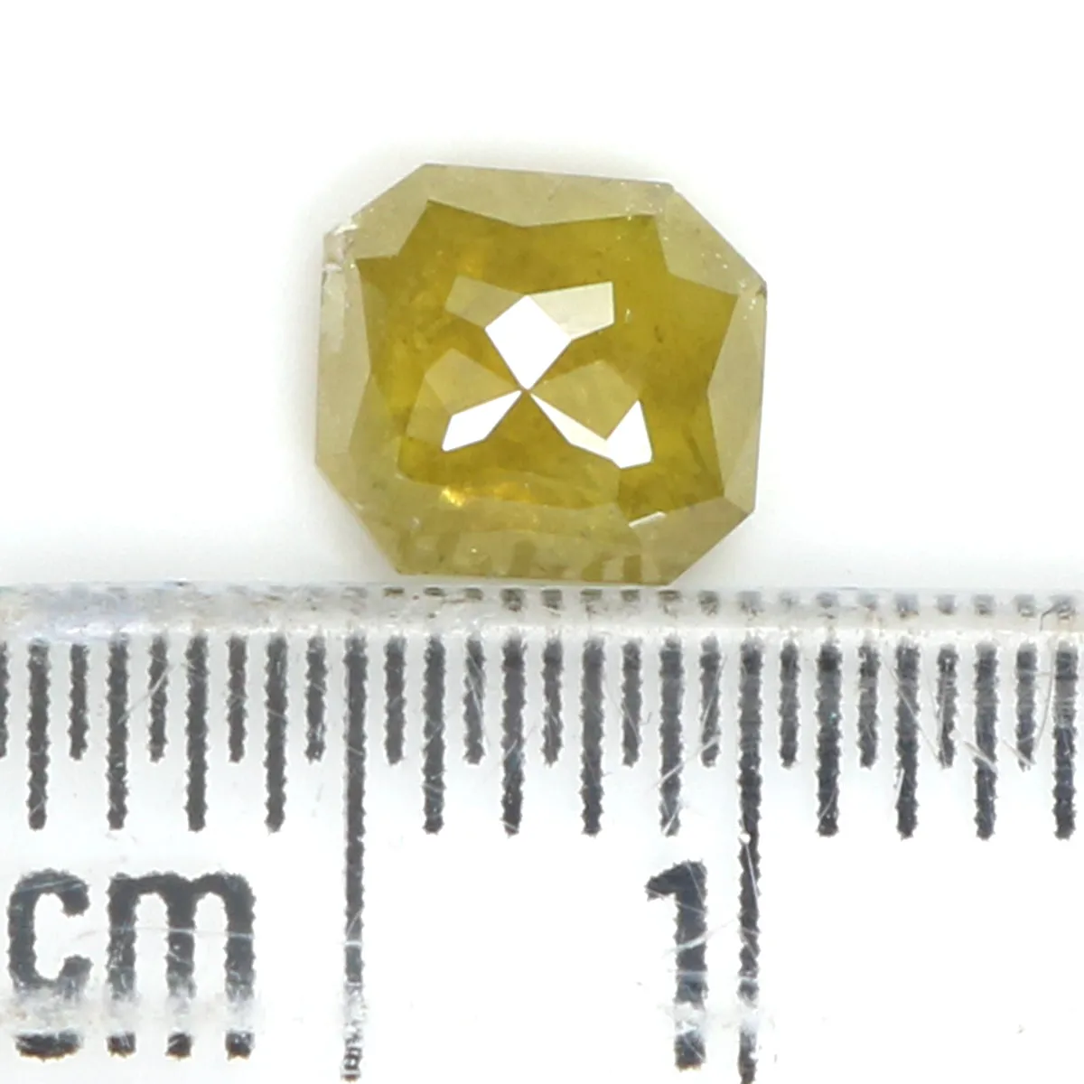 Natural Loose Radiant Diamond Green Yellow Color 0.77 CT 5.60  MM Radiant Shape Rose Cut Diamond KR619