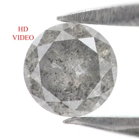 Natural Loose Round Salt And Pepper Diamond Black Grey Color 0.31 CT 4.30 MM Round Brilliant Cut Diamond L1964