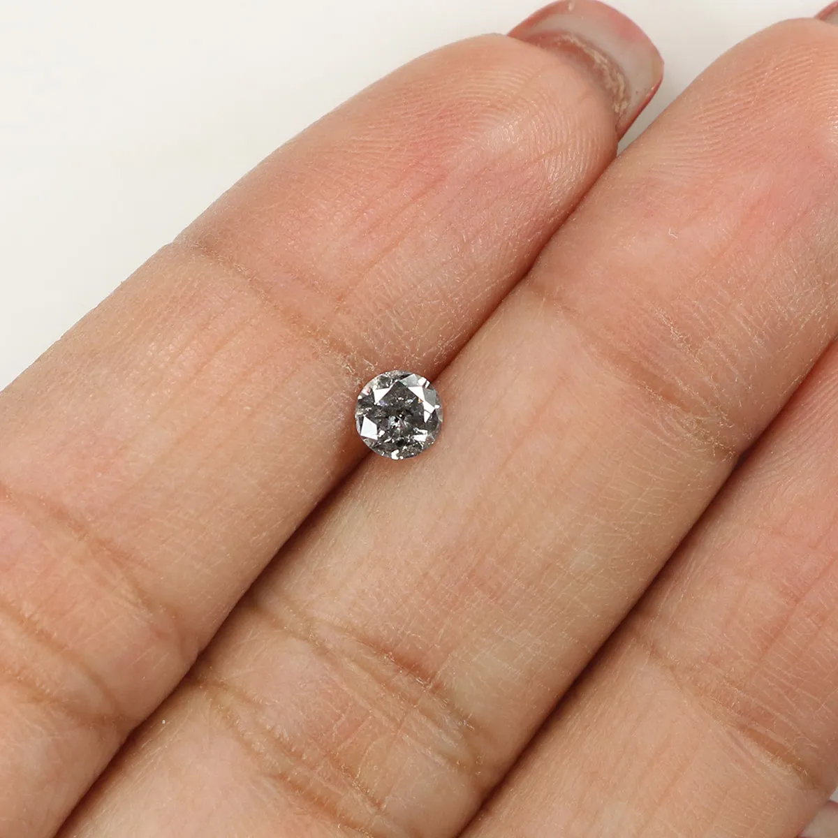 Natural Loose Round Salt And Pepper Diamond Black Grey Color 0.31 CT 4.30 MM Round Brilliant Cut Diamond L1964