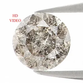 Natural Loose Round Salt And Pepper Diamond Black Grey Color 0.33 CT 4.40 MM Round Brilliant Cut Diamond L1109