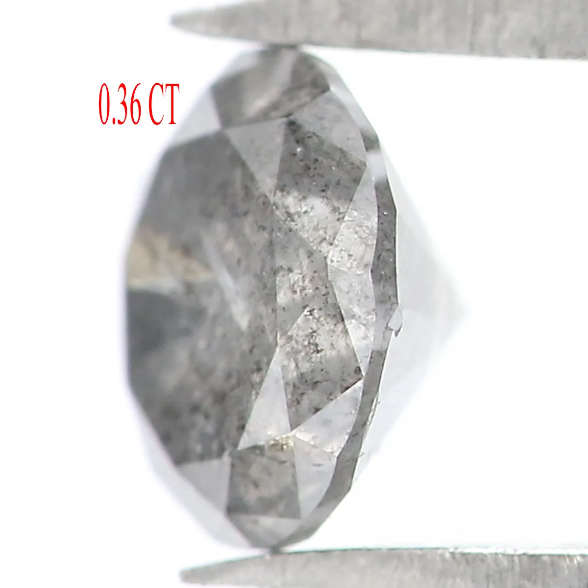 Natural Loose Round Salt And Pepper Diamond Black Grey Color 0.36 CT 4.45 MM Round Brilliant Cut Diamond L1962