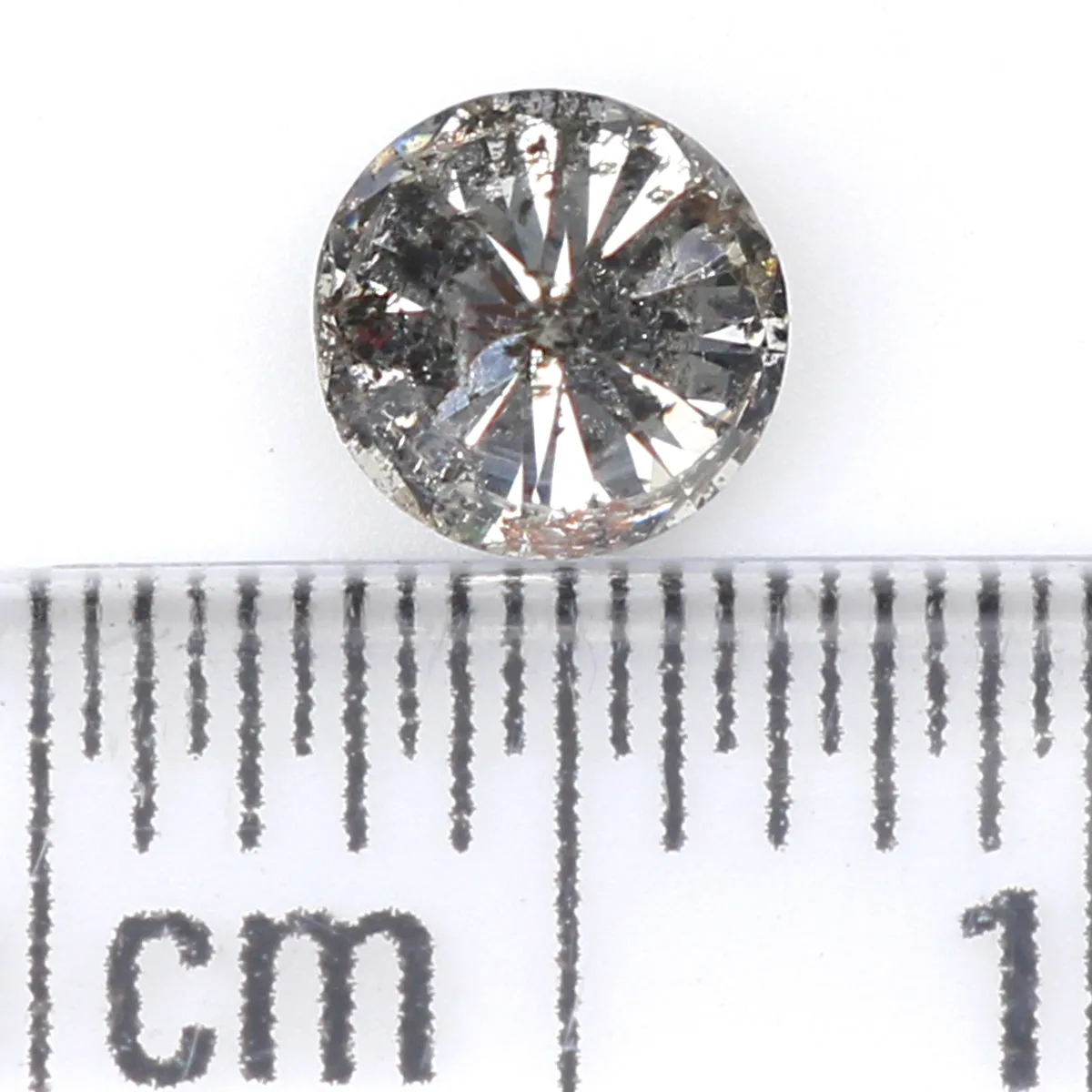 Natural Loose Round Salt And Pepper Diamond Black Grey Color 0.43 CT 4.55 MM Round Brilliant Cut Diamond KR2414