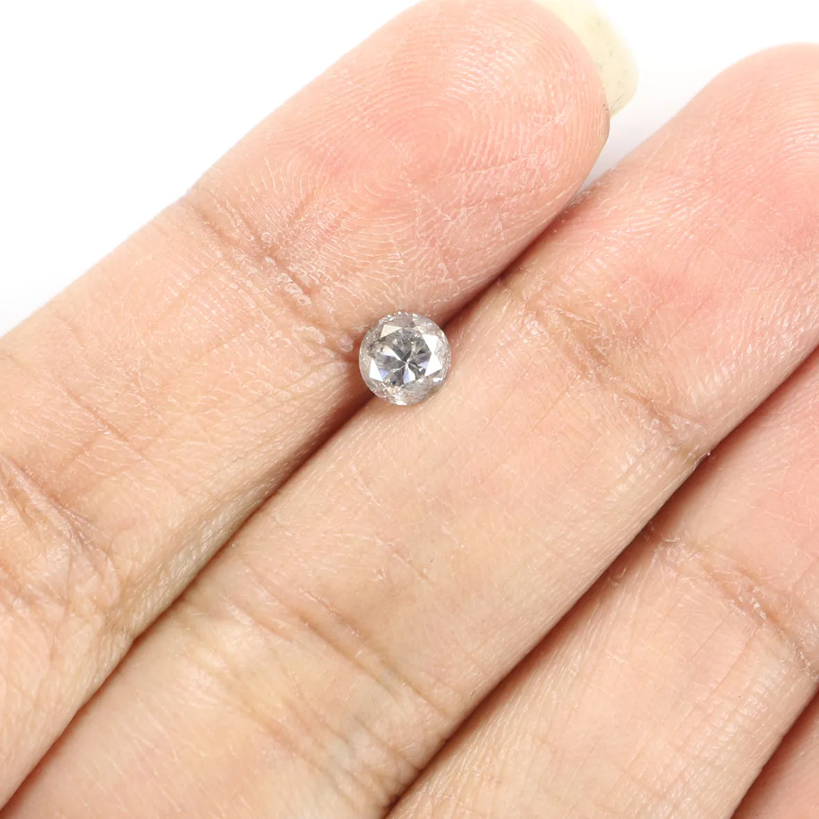 Natural Loose Round Salt And Pepper Diamond Black Grey Color 0.52 CT 4.70 MM Round Brilliant Cut Diamond L2005