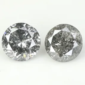 Natural Loose Round Salt And Pepper Diamond Black Grey Color 0.63 CT 4.25 MM Round Brilliant Cut Diamond KDL1377