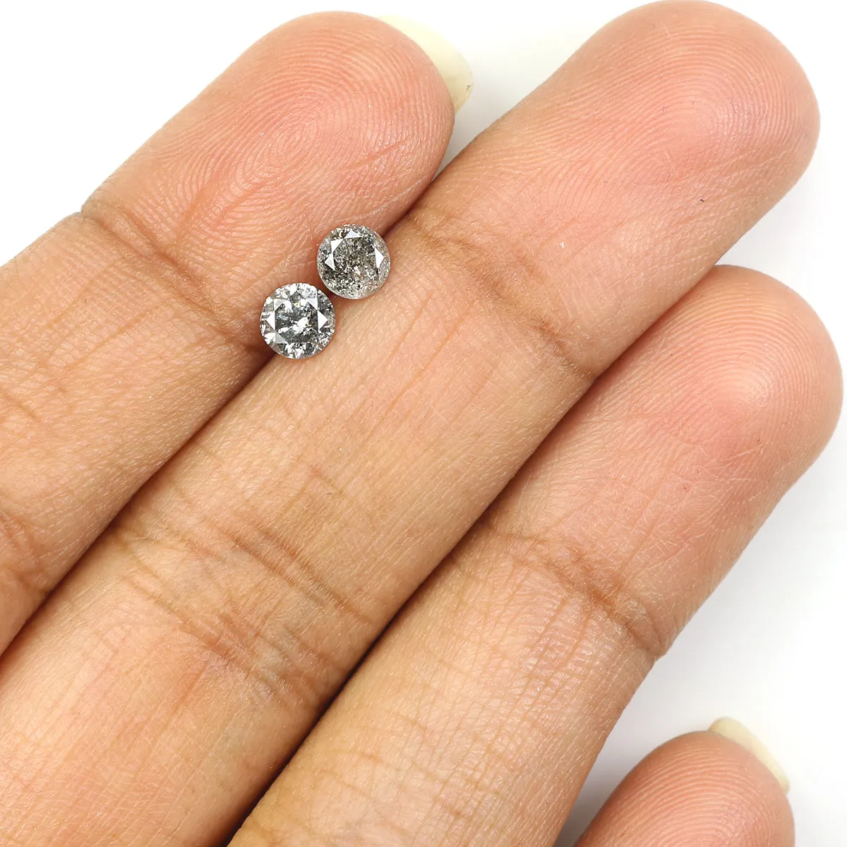 Natural Loose Round Salt And Pepper Diamond Black Grey Color 0.63 CT 4.25 MM Round Brilliant Cut Diamond KDL1377