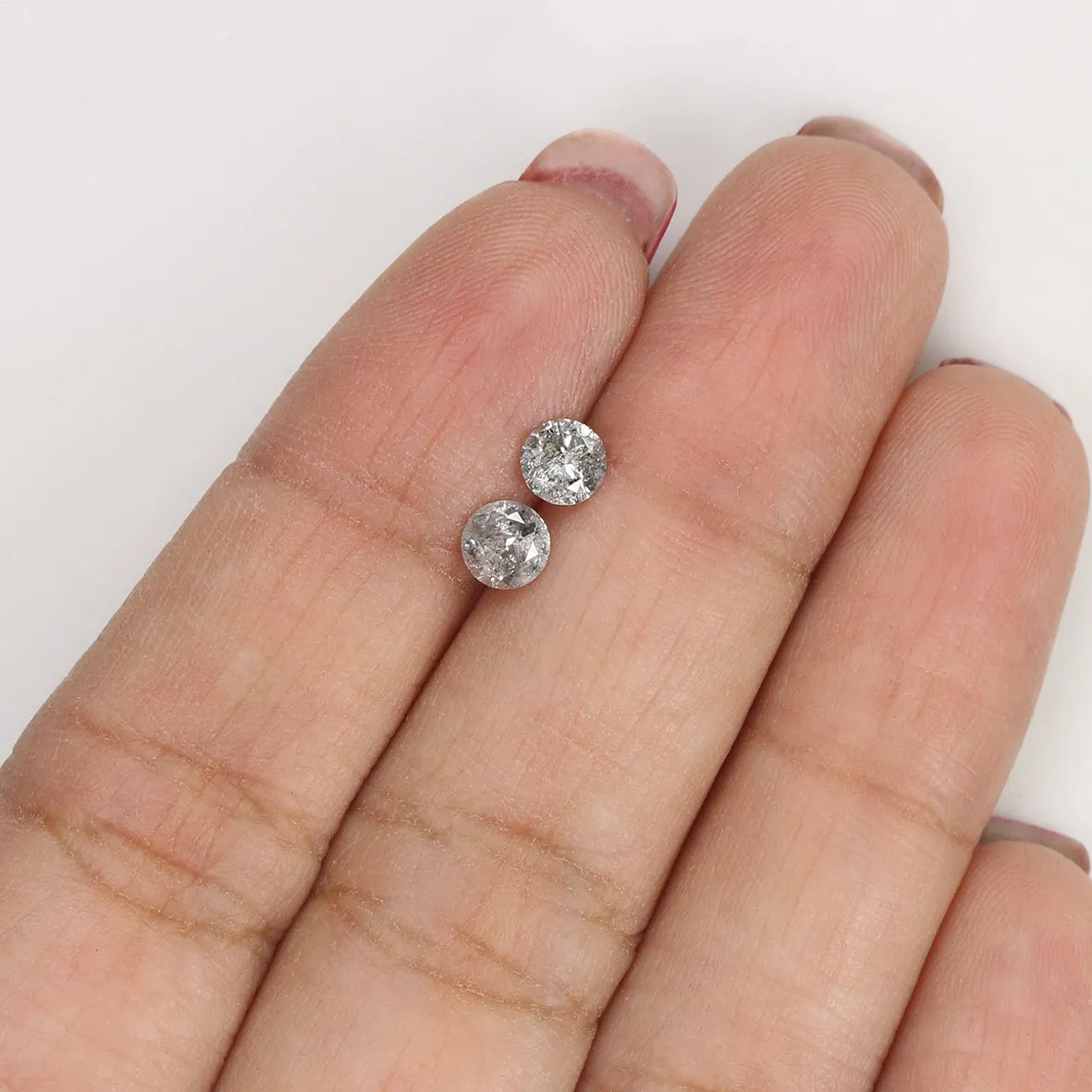 Natural Loose Round Salt And Pepper Diamond Black Grey Color 0.64 CT 4.25 MM Round Brilliant Cut Diamond L1954