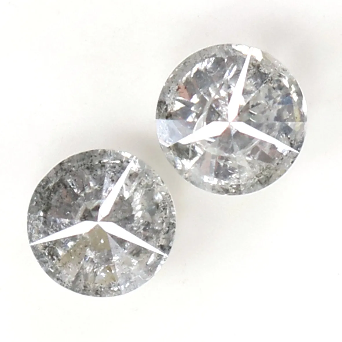 Natural Loose Round Salt And Pepper Diamond Black Grey Color 0.64 CT 4.25 MM Round Brilliant Cut Diamond L1954