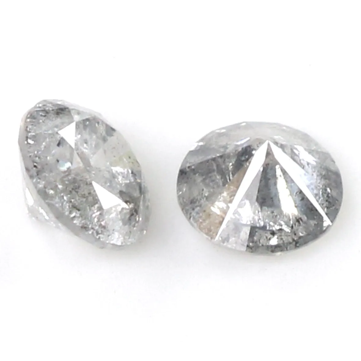 Natural Loose Round Salt And Pepper Diamond Black Grey Color 0.64 CT 4.25 MM Round Brilliant Cut Diamond L1954