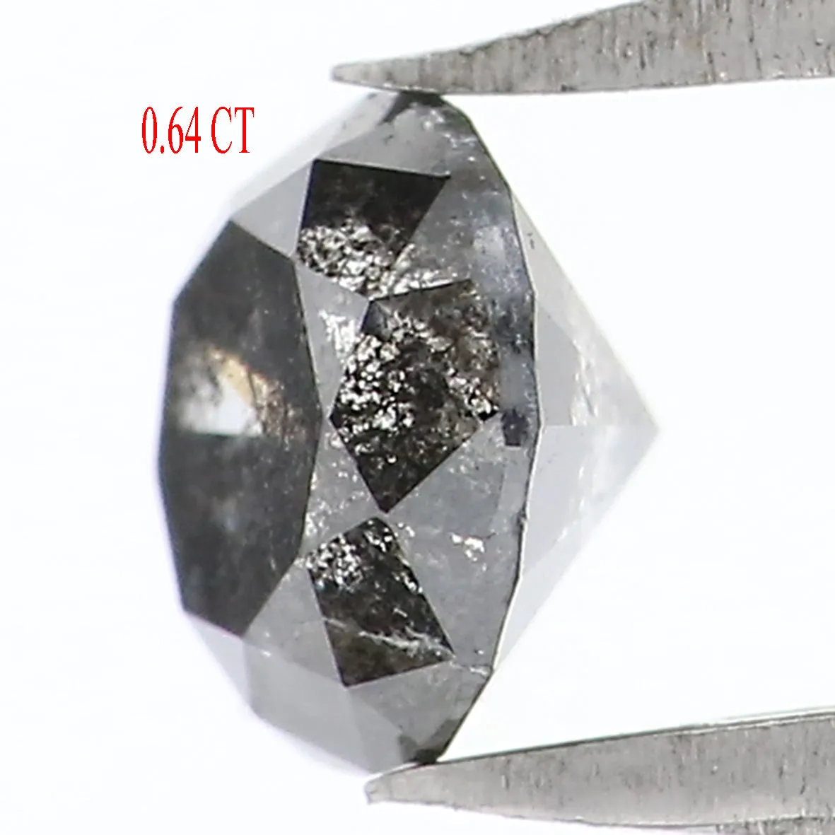 Natural Loose Round Salt And Pepper Diamond Black Grey Color 0.64 CT 5.10 MM Round Brilliant Cut Diamond KR2051