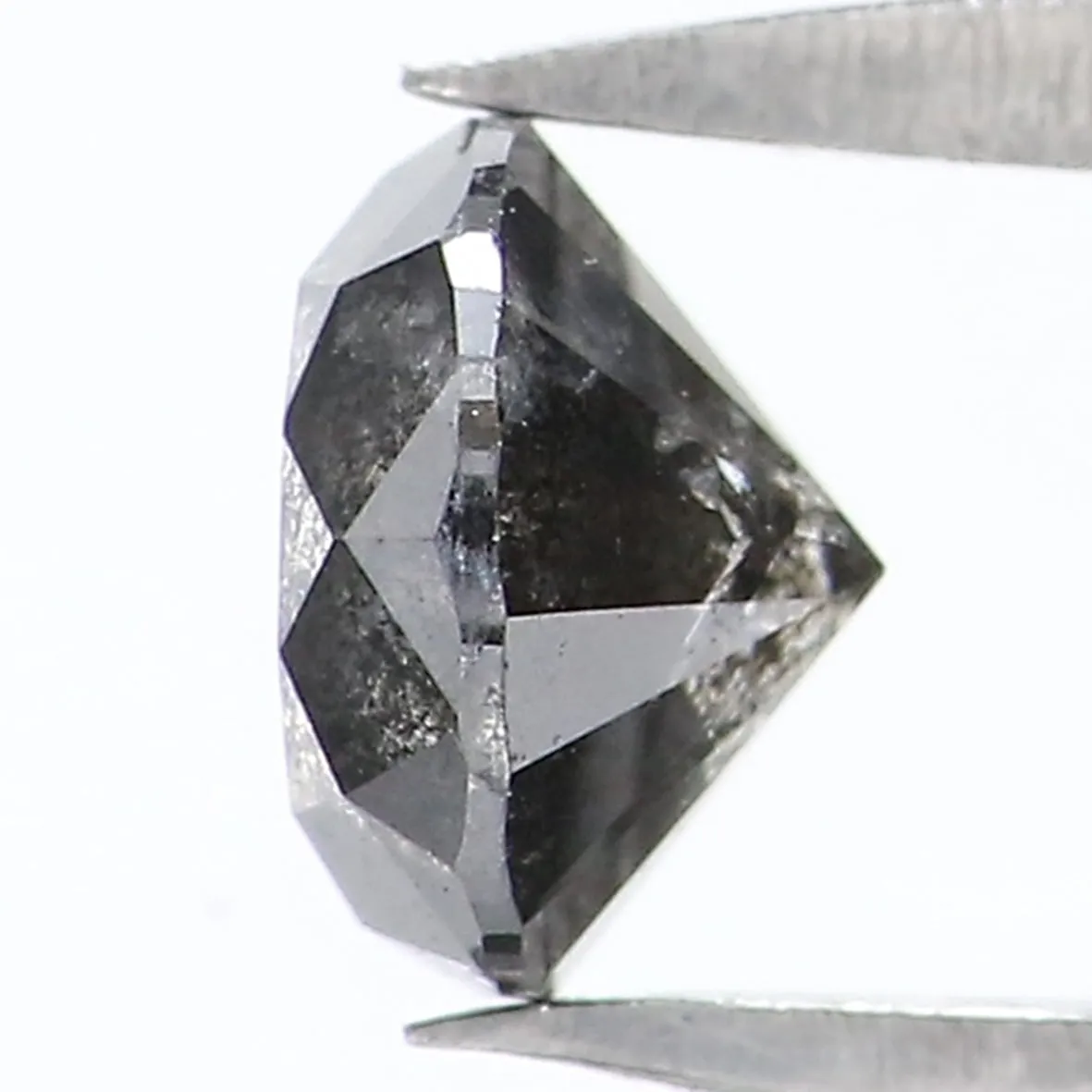 Natural Loose Round Salt And Pepper Diamond Black Grey Color 0.64 CT 5.10 MM Round Brilliant Cut Diamond KR2051