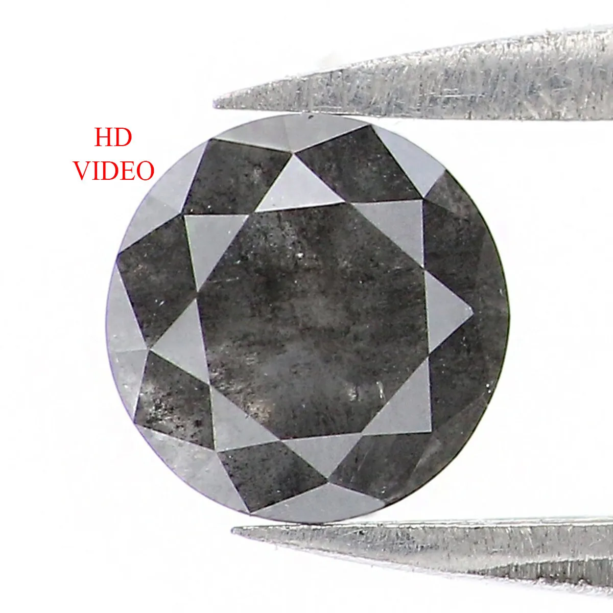 Natural Loose Round Salt And Pepper Diamond Black Grey Color 0.68 CT 5.30 MM Round Brilliant Cut Diamond L1765