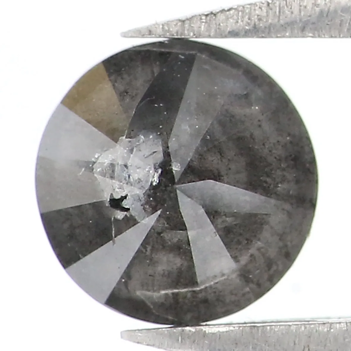 Natural Loose Round Salt And Pepper Diamond Black Grey Color 0.68 CT 5.30 MM Round Brilliant Cut Diamond L1765