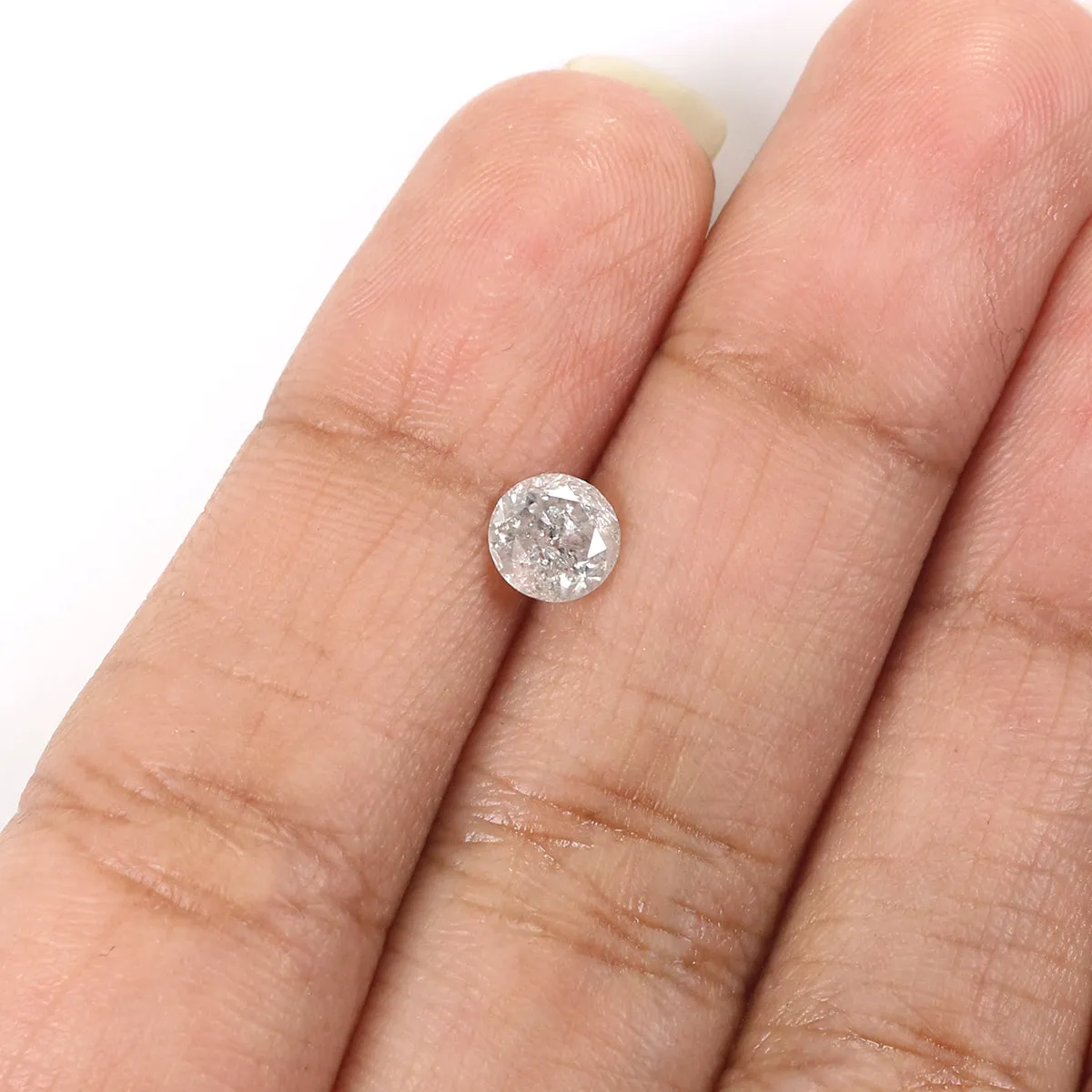 Natural Loose Round Salt And Pepper Diamond Black Grey Color 0.79 CT 5.60 MM Round Brilliant Cut Diamond L478