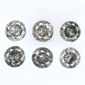 Natural Loose Round Salt And Pepper Diamond Black Grey Color 0.81 CT 3.20 MM Round Brilliant Cut Diamond KDL1386