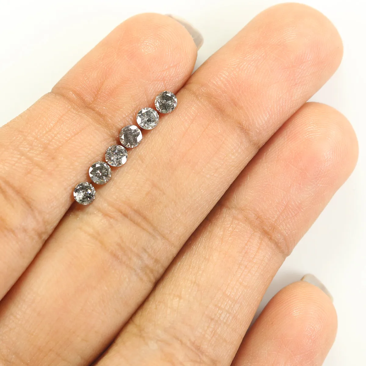 Natural Loose Round Salt And Pepper Diamond Black Grey Color 0.81 CT 3.20 MM Round Brilliant Cut Diamond KDL1386