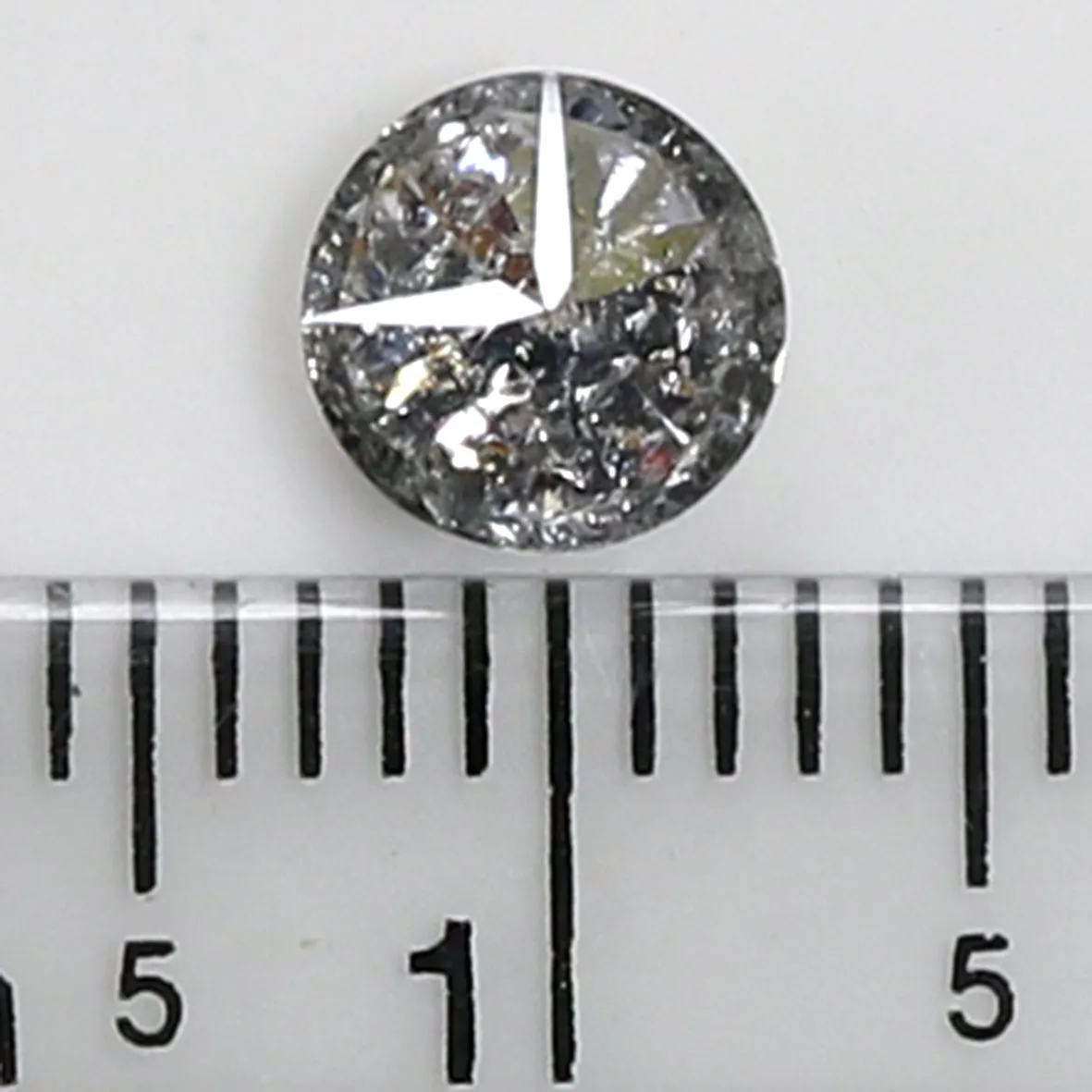 Natural Loose Round Salt And Pepper Diamond Black Grey Color 0.84 CT 5.80 MM Round Brilliant Cut Diamond L8171