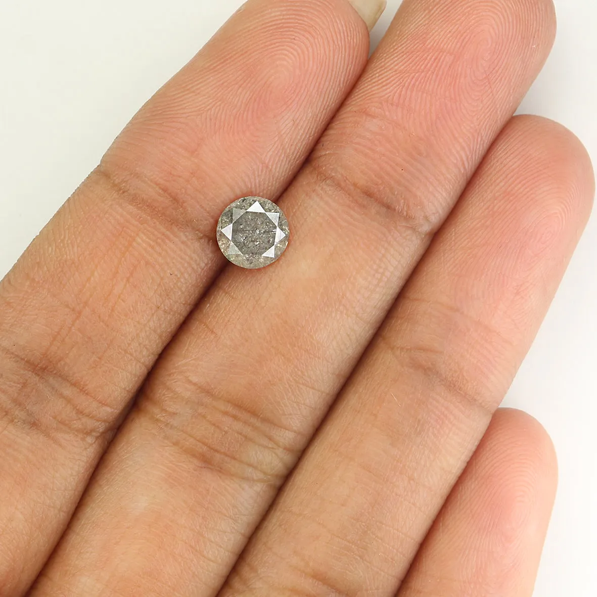 Natural Loose Round Salt And Pepper Diamond Black Grey Color 0.92 CT 6.20 MM Round Brilliant Cut Diamond L1201