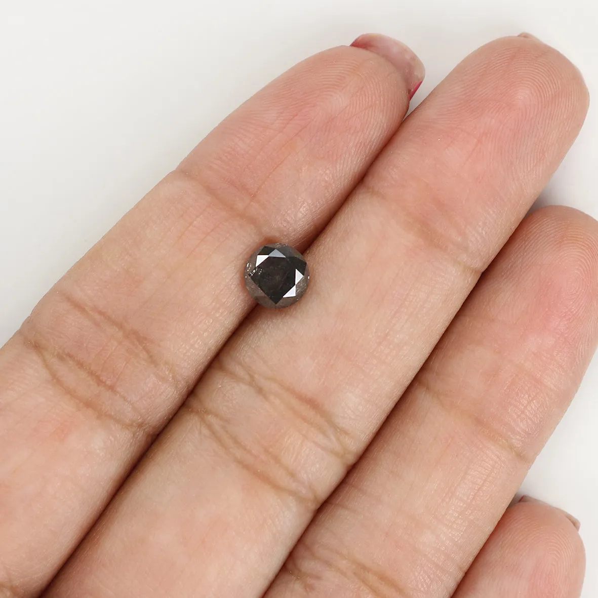 Natural Loose Round Salt And Pepper Diamond Black Grey Color 1.05 CT 5.90 MM Round Brilliant Cut Diamond L8084