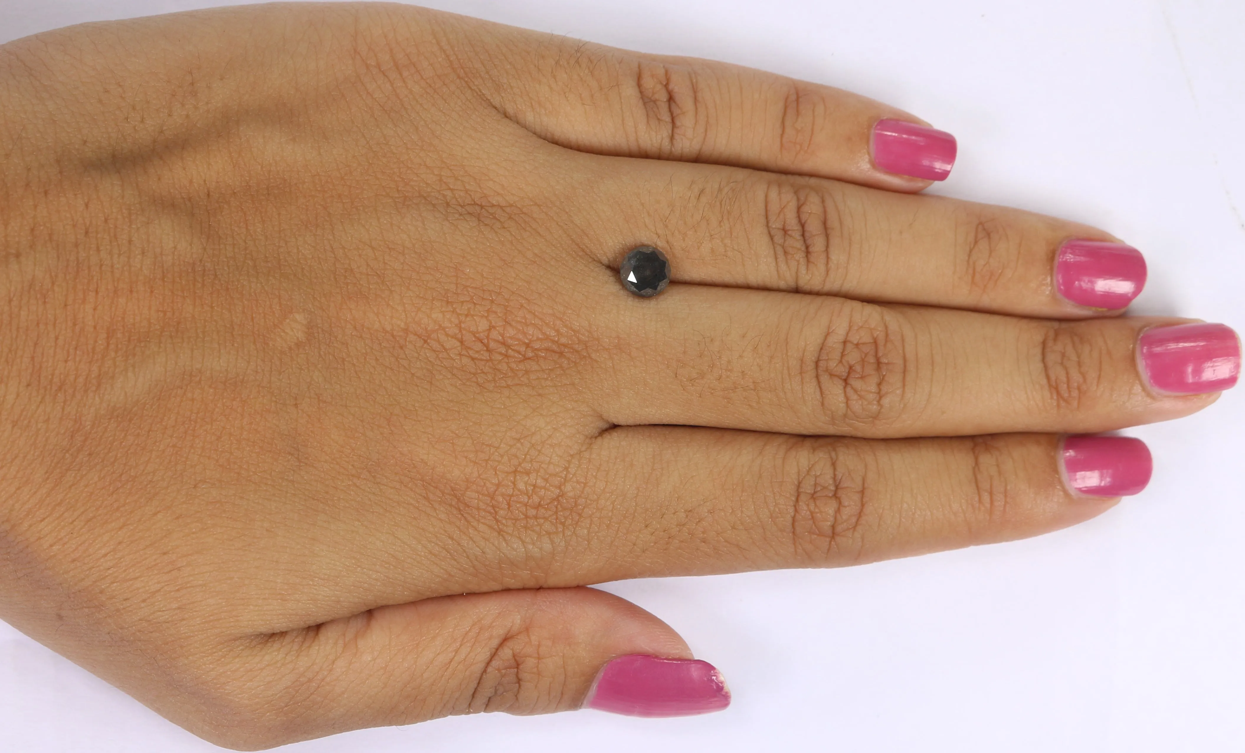 Natural Loose Round Salt And Pepper Diamond Black Grey Color 1.05 CT 5.90 MM Round Brilliant Cut Diamond L8084