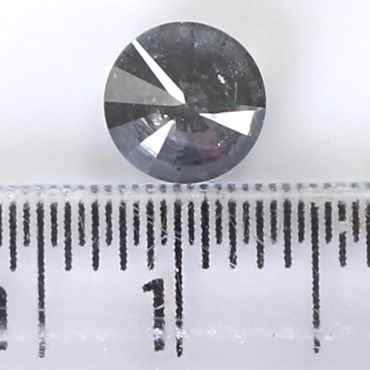 Natural Loose Round Salt And Pepper Diamond Black Grey Color 1.05 CT 5.90 MM Round Brilliant Cut Diamond L8084