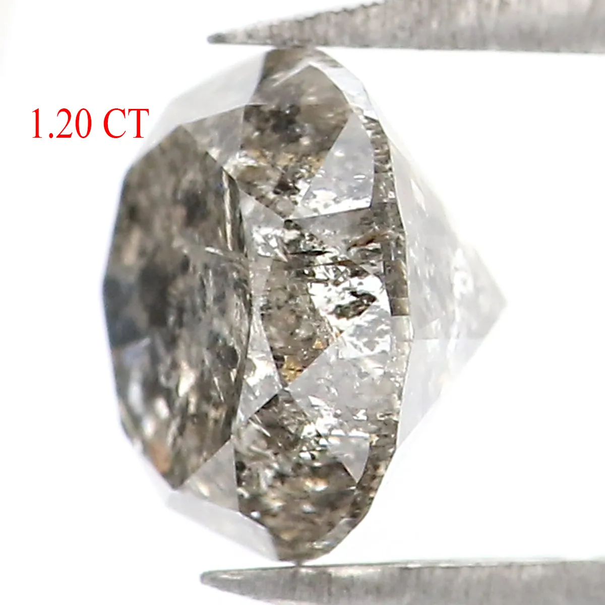 Natural Loose Round Salt And Pepper Diamond Black Grey Color 1.20 CT 6.20 MM Round Brilliant Cut Diamond L8379