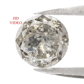 Natural Loose Round Salt And Pepper Diamond Black Grey Color 1.20 CT 6.20 MM Round Brilliant Cut Diamond L8379