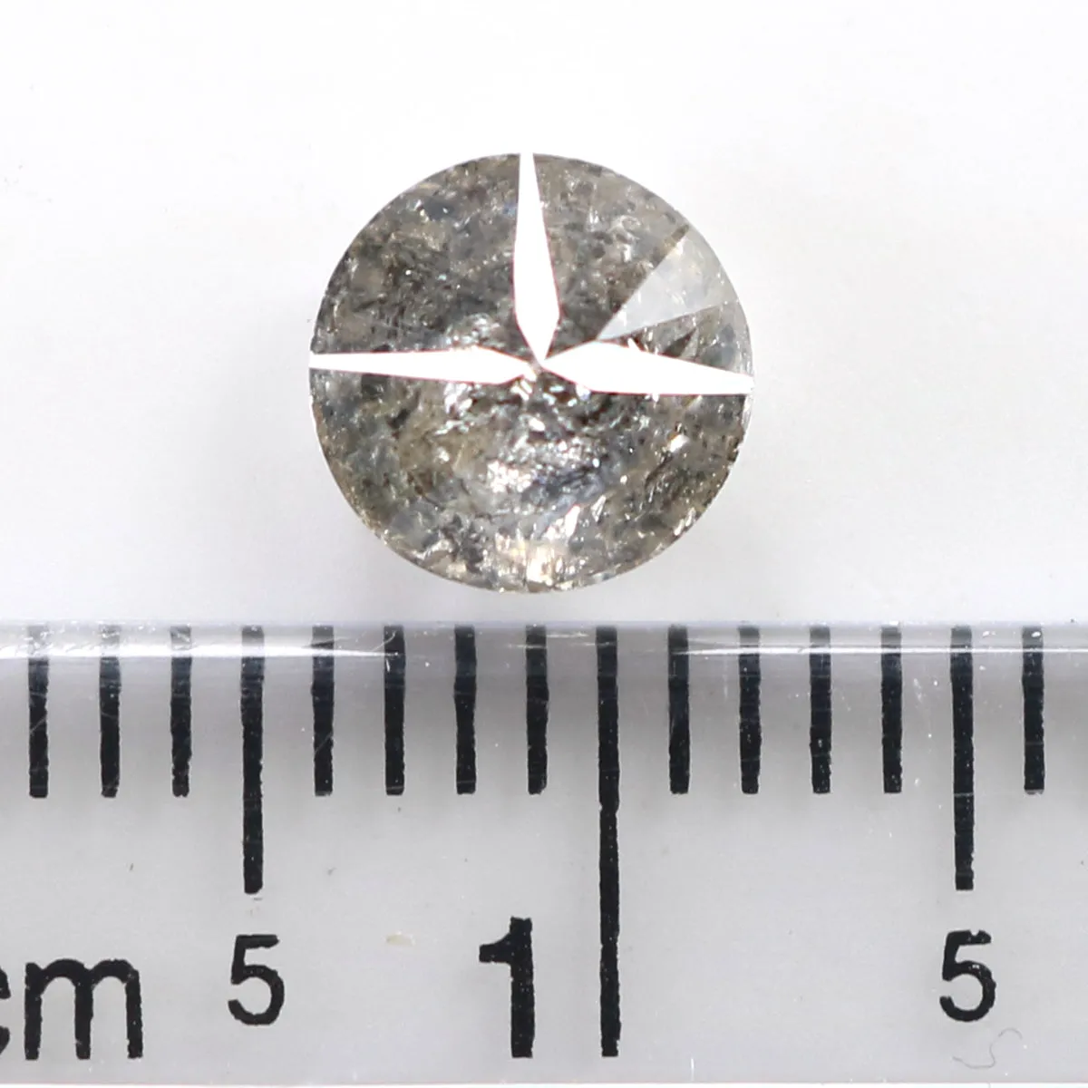 Natural Loose Round Salt And Pepper Diamond Black Grey Color 1.20 CT 6.20 MM Round Brilliant Cut Diamond L8379