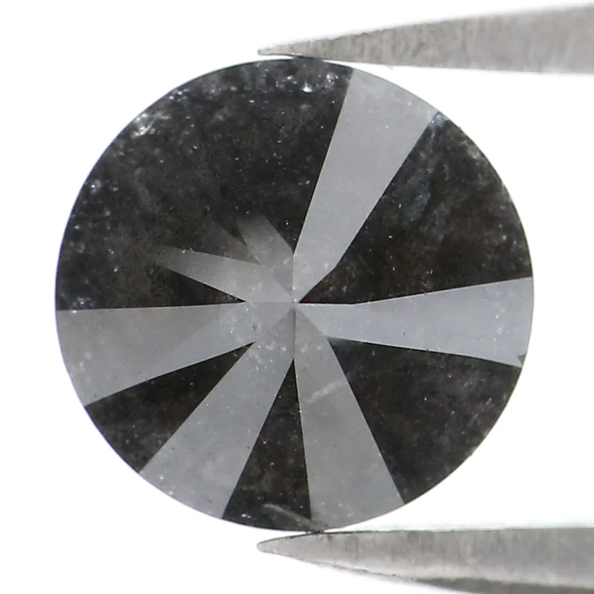 Natural Loose Round Salt And Pepper Diamond Black Grey Color 1.68 CT 7.25 MM Round Brilliant Cut Diamond KR1969