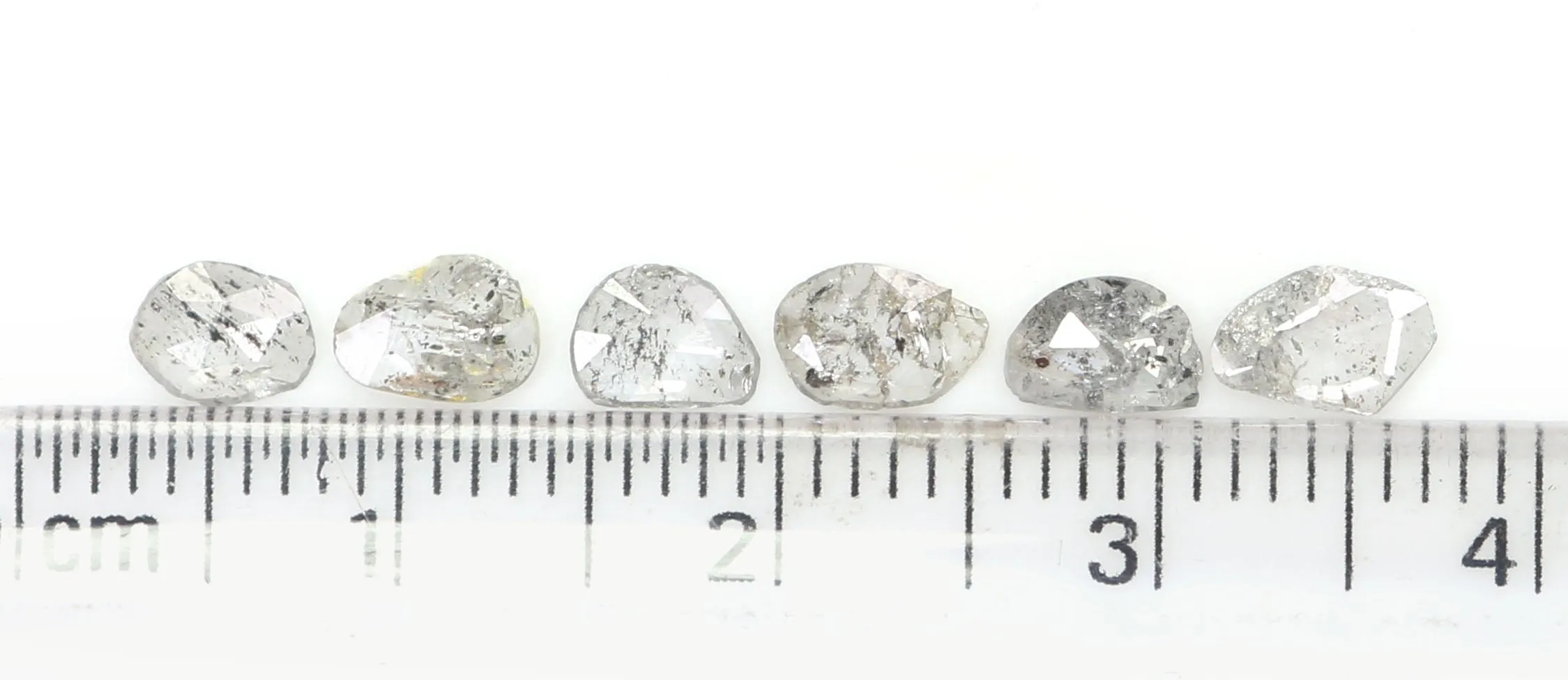 Natural Loose Slice Salt And Pepper Diamond Black Grey Color 1.10 CT 4.90 MM Slice Shape Rose Cut Diamond L2526