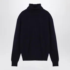 NAVY CASHMERE TURTLENECK JUMPER