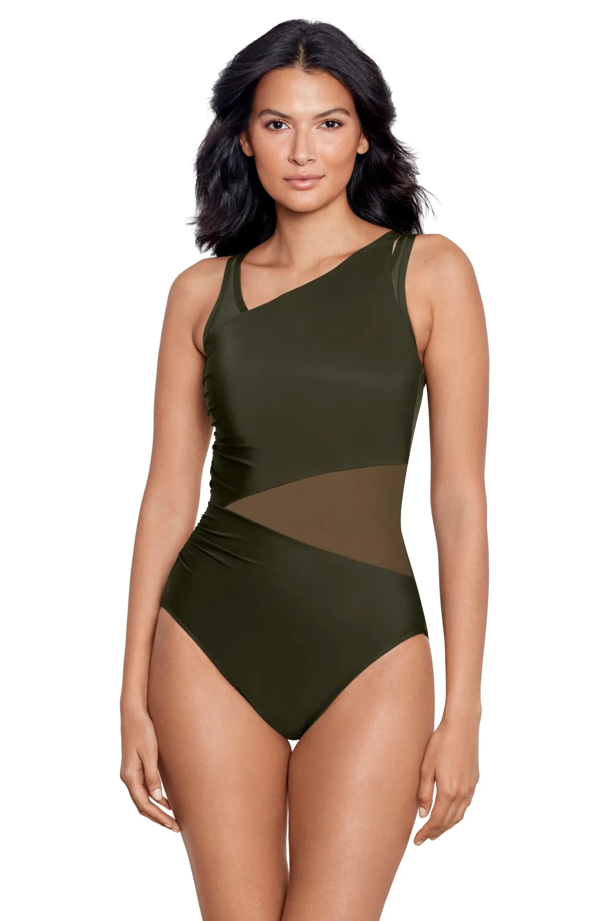 Network Azura Mesh Underwire Asymmetrical One Piece Swimsuit