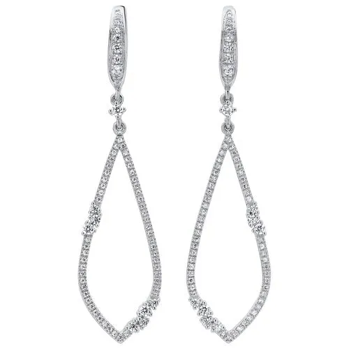 Open Teardrop Diamond Earrings in 14K White Gold (1/2 ct. tw.)