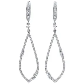 Open Teardrop Diamond Earrings in 14K White Gold (1/2 ct. tw.)