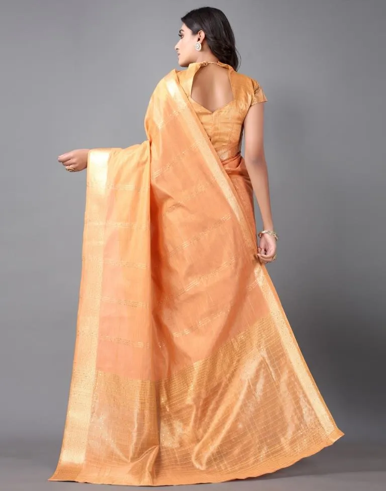 Orange Cotton Saree