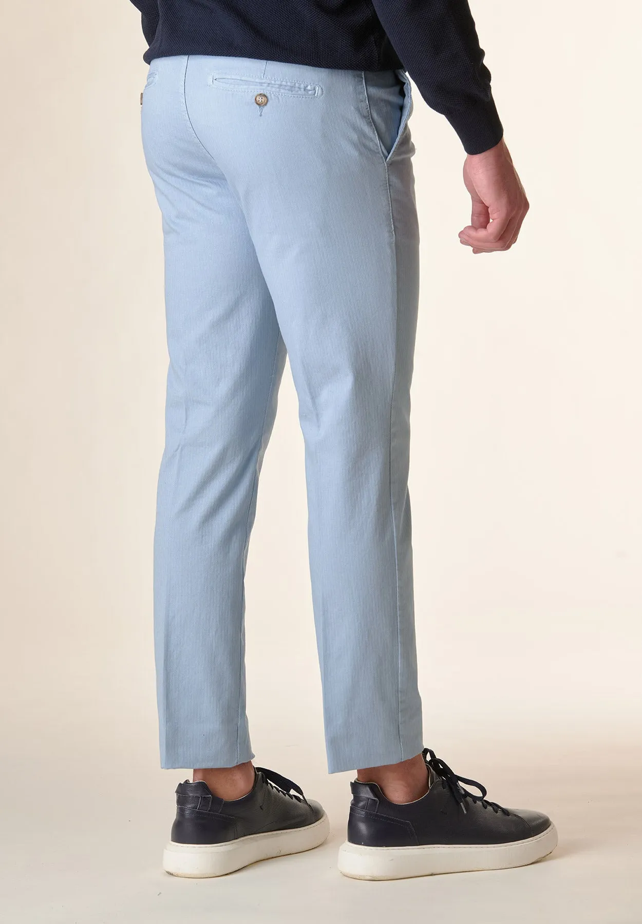 Pantalone azzurro resca cotone slim fit