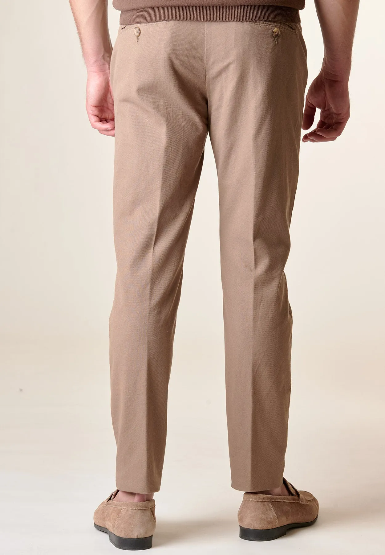 Pantalone kaki cotone-lino slim fit