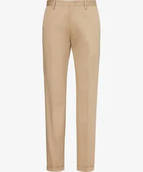 Paul Smith Mens Brown Brand-tab straight-leg slim-fit stretch organic-cotton chino trousers