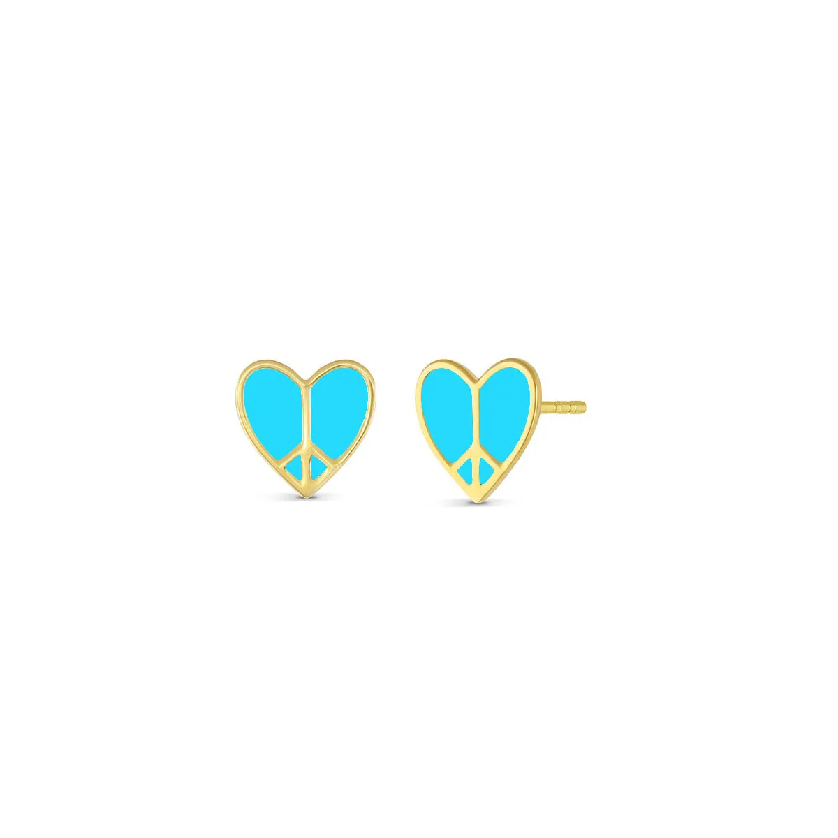 Peace Heart Studs