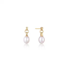 Pearl Drop Stud Earrings