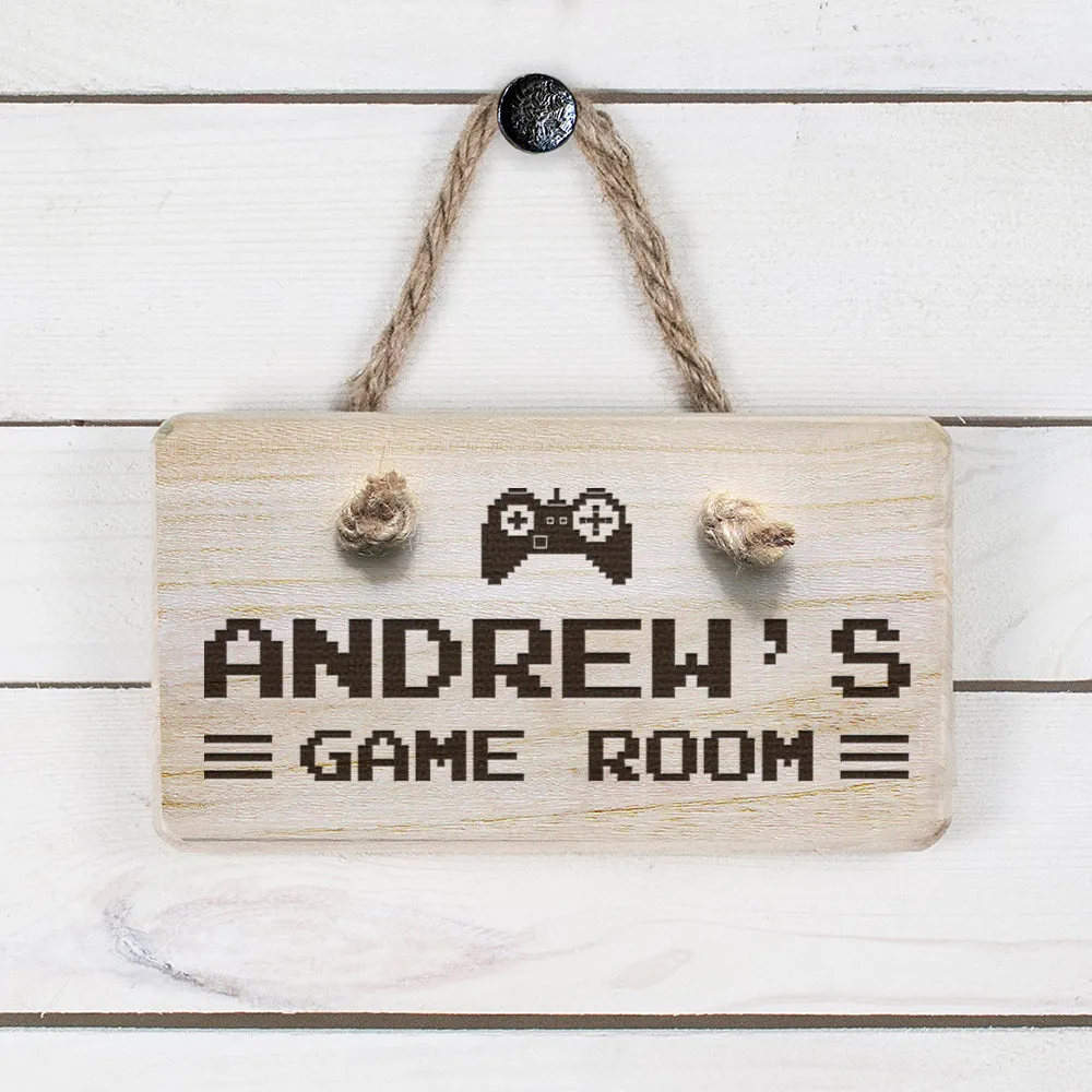 Personalised Wooden Game Room Sign