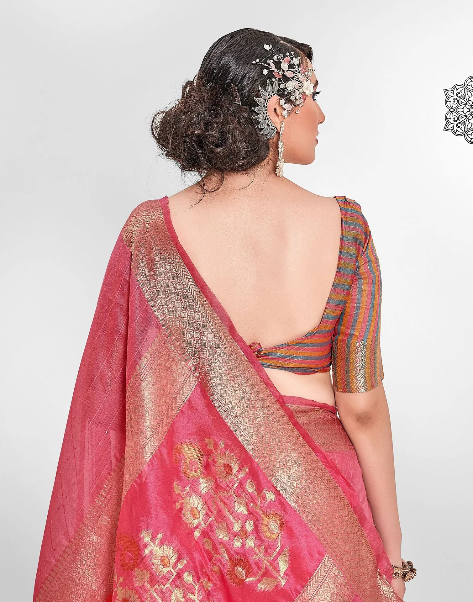 Pink Cotton Saree