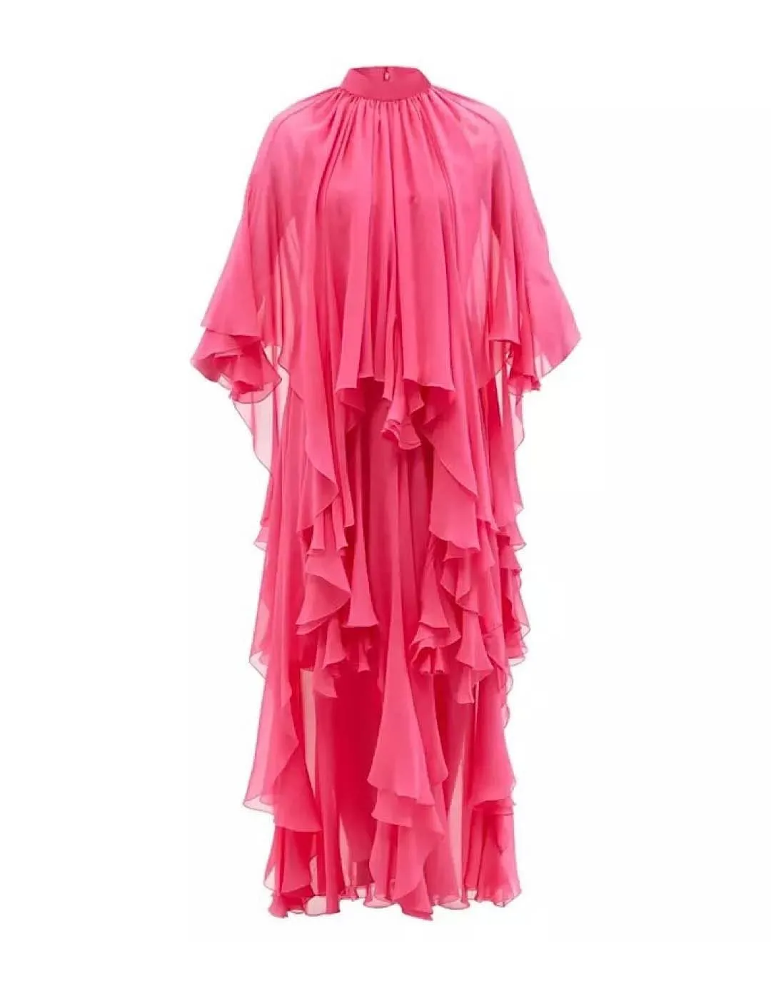 Pink Multi Layer Asymmetrical Dress