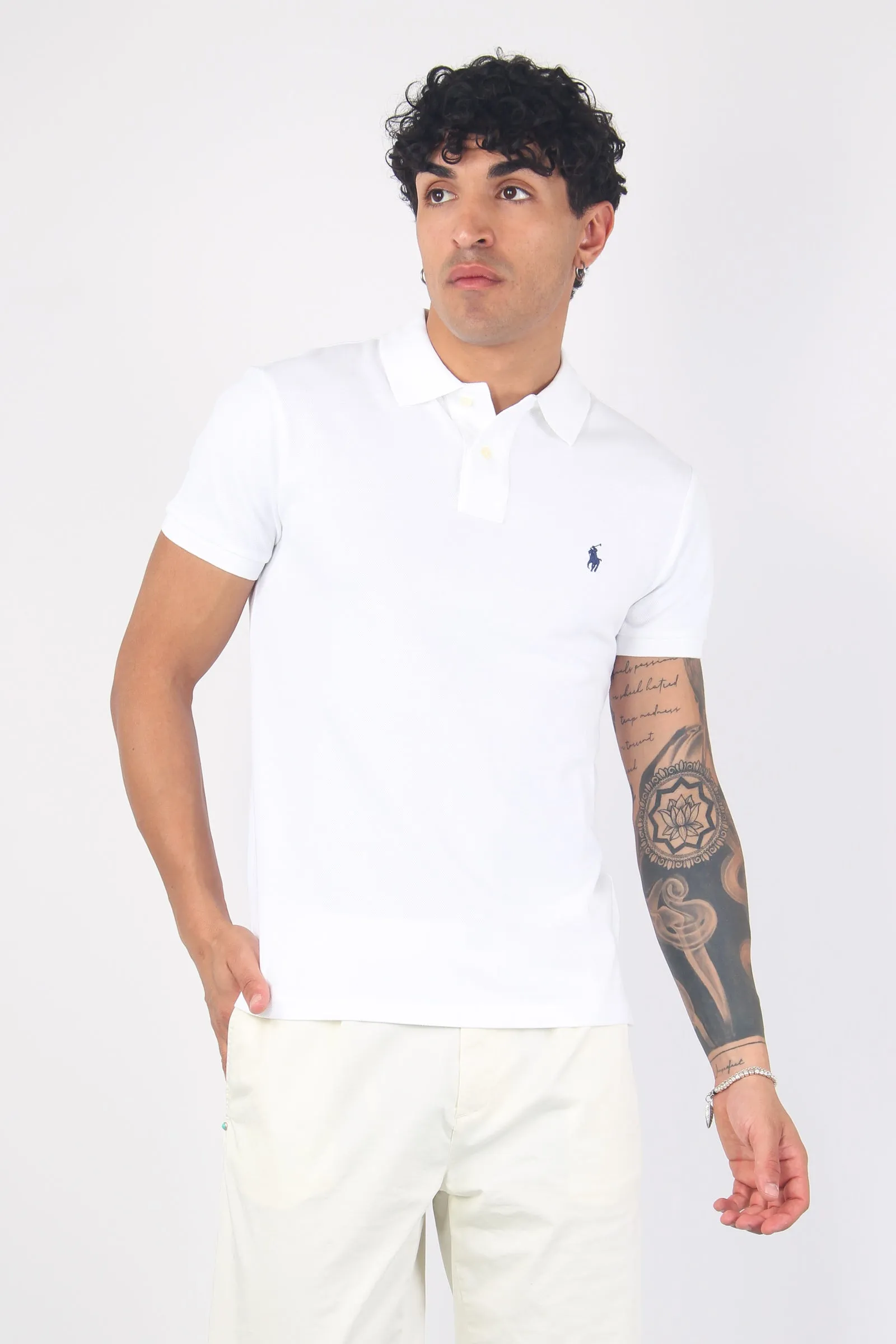 Polo Manica Corta Slim Fit White