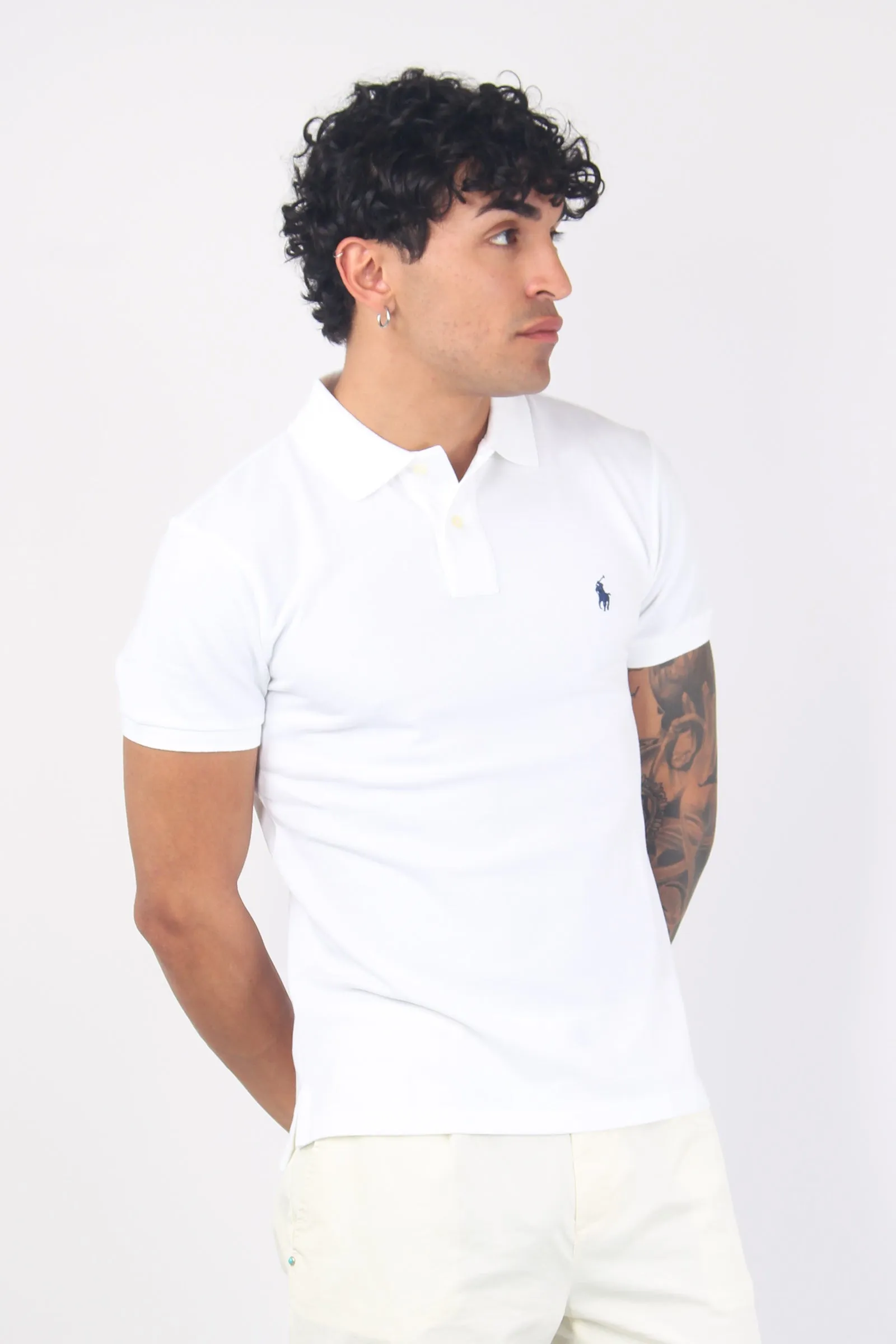 Polo Manica Corta Slim Fit White